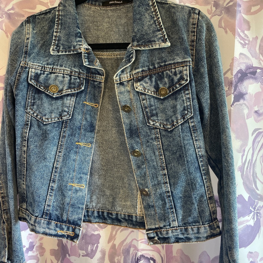 Denim crop jacket